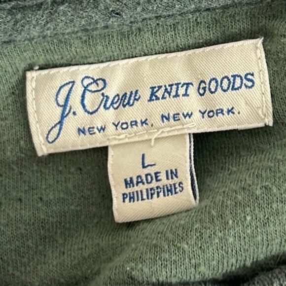 J.Crew Men's Olive Green Henley Long Sleeve Button Pullover Tee Shirt Top Size L - Picture 3 of 4